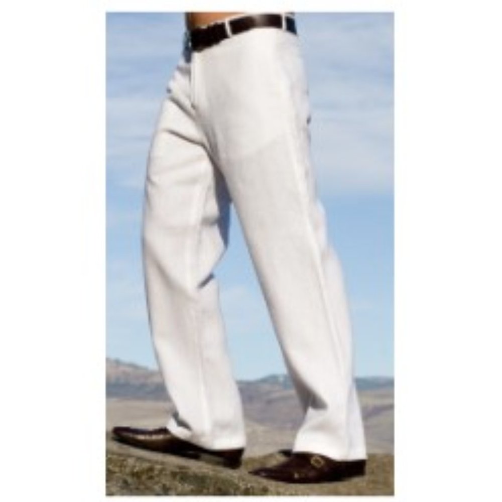 Lord Jeff 3XL Mens Linen Casual Wide Leg Lounge Pants in Light Beige